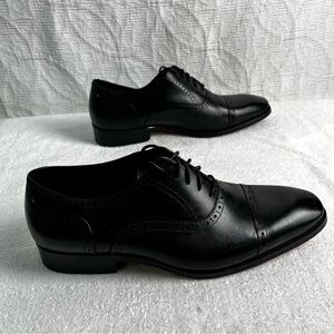 Alipasinm Classic Oxford Mens 10 Black Genuine Leather Lace Up Dress Shoes
